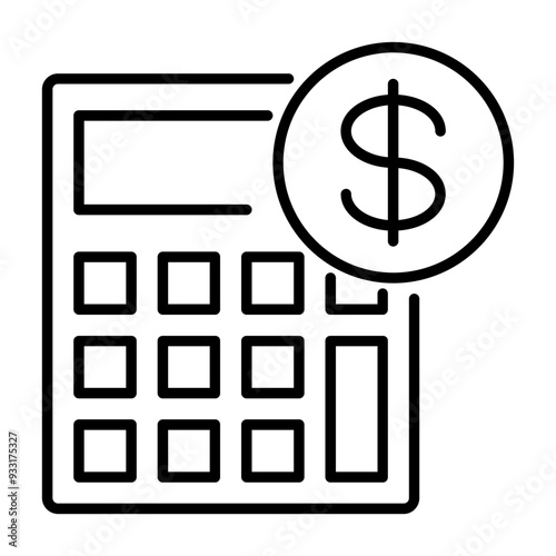 dollar calculator line icon