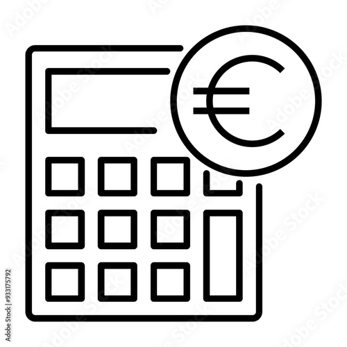 euro calculator line icon