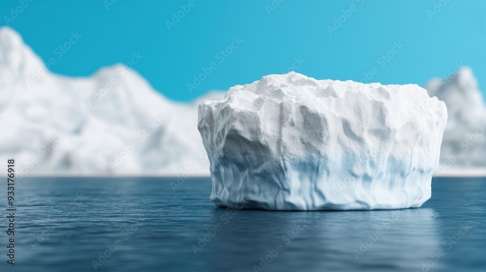 Melting Iceberg - Symbol of Climate Change Crisis | with Copy Space and Selective Focus | Melting Iceberg - Symbol of Climate Change Crisis | with Copy Space and Selective Focus |