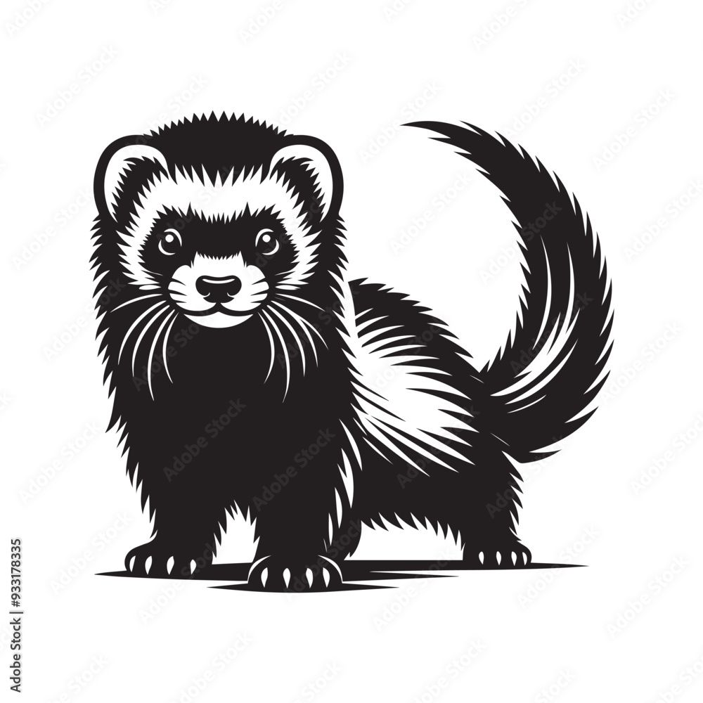 Obraz premium Ferret silhouette vector art illustration