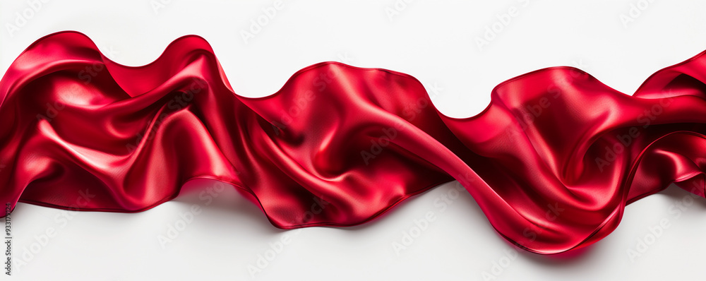abstract background with red wavy silk or satin banner abstract background with red wavy silk or satin banner
