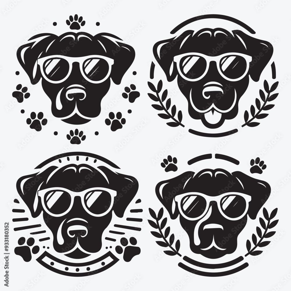 Obraz premium Creative Dog Silhouette Collection Stunning Clip Art for All Pet Enthusiasts
