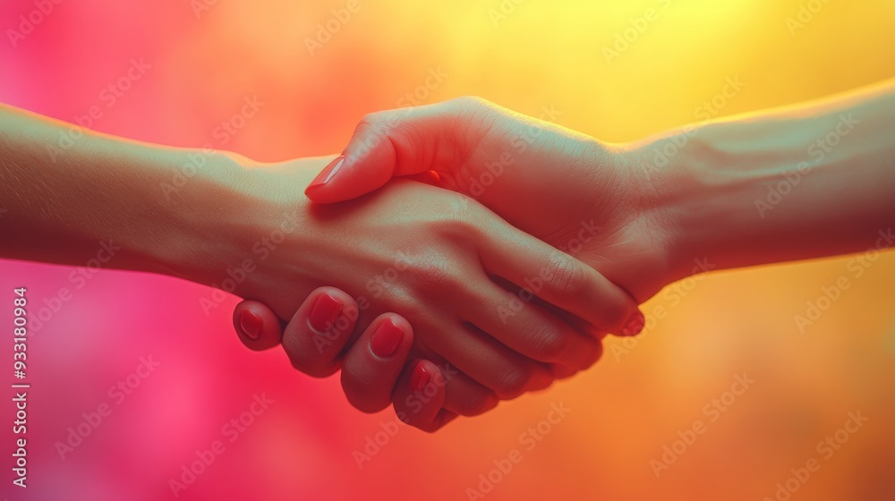 A close-up of two hands shaking, symbolizing collaboration and connection against a vibrant, colorful background. A close-up of two hands shaking, symbolizing collaboration and connection against a vibrant, colorful background.