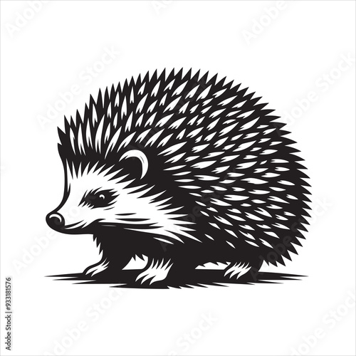  Hedgehog silhouette vector art illustration