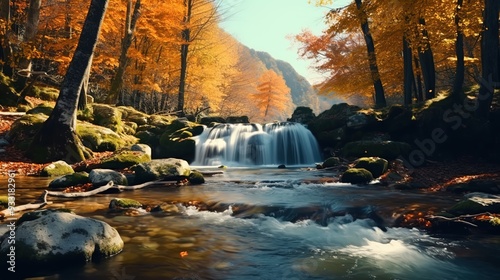 Illustrations of beautiful and tranquil landscapes and natural scenery,AI generated. 