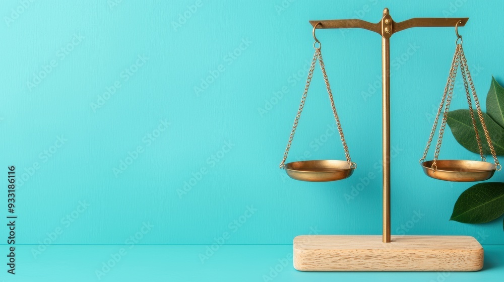 Contrasting Economic Inequality Visualized through Unbalanced Weights on Scale with Copyspace, High Resolution 8K Detail