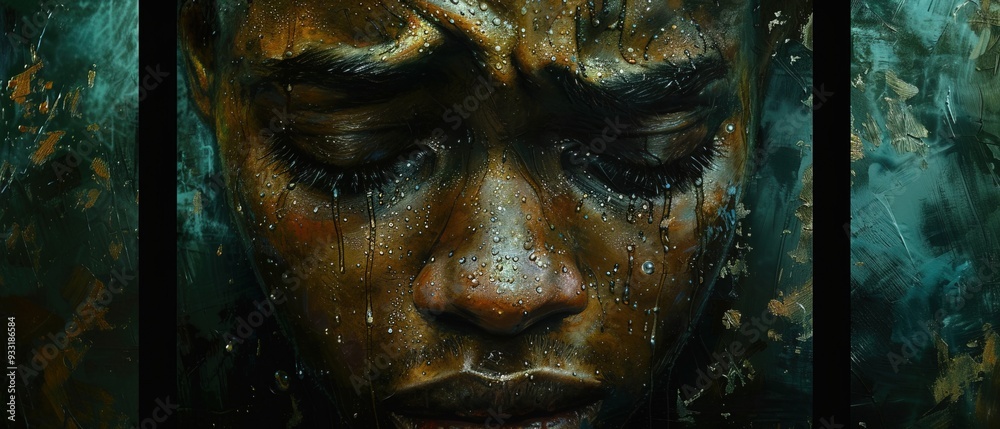 Depicting the depths of sadness, with a person lost in thought, tears welling up in their eyes Depicting the depths of sadness, with a person lost in thought, tears welling up in their eyes