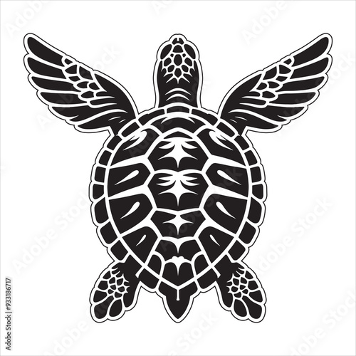 sea turtle silhouette vector illustration