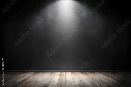 Black studio room background for product