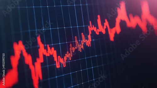 Futuristic Economy Overview with Inflationary Trends Digital Graphs - High Detail 8K Image with Copy Space for Text