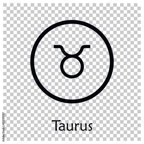 Taurus sign . Vector illustration. Taurus zodiac sign symbole on white background horoscope astrology
 Zodiac sign. Astrological calendar. Zodiacal black and white vector horoscope. Line symbol