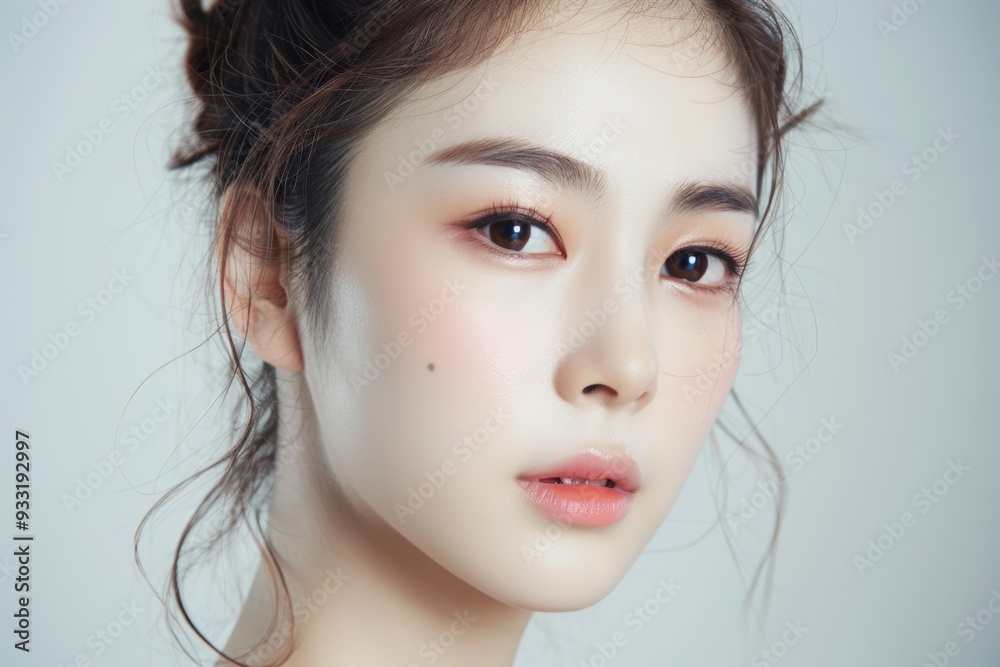 Tranquil and graceful korean girl's peaceful expression captivates. Beautiful korean girl naturally soft and serene expression. Inner peace reflected serene elegance. Tranquil and graceful korean girl's peaceful expression captivates. Beautiful korean girl naturally soft and serene expression. Inner peace reflected serene elegance.