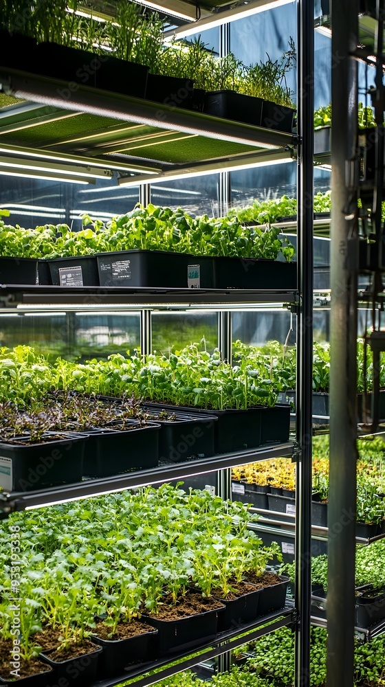 High Tech Vertical Farm Producing Fresh and Nutritious Crops Indoors Using Advanced LED Lighting Hydroponics and Automated Systems for Sustainable and Efficient Urban Agriculture High Tech Vertical Farm Producing Fresh and Nutritious Crops Indoors Using Advanced LED Lighting Hydroponics and Automated Systems for Sustainable and Efficient Urban Agriculture