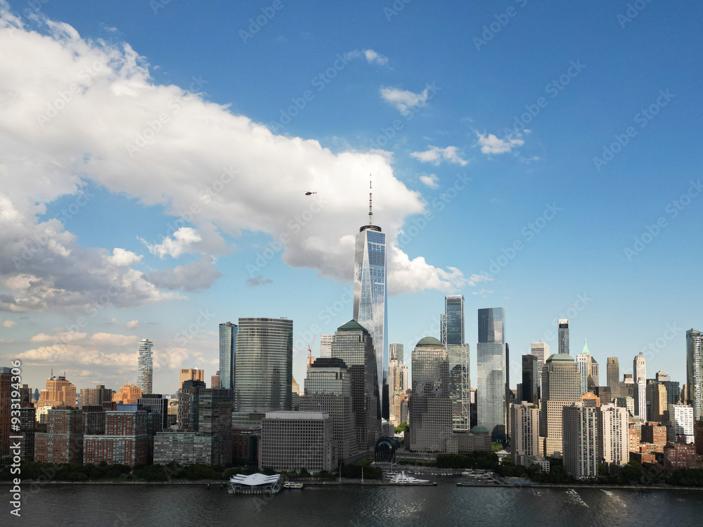 NYC, Drone view of the skyline of New York City. Manhattan. NYC, Drone view of the skyline of New York City. Manhattan.