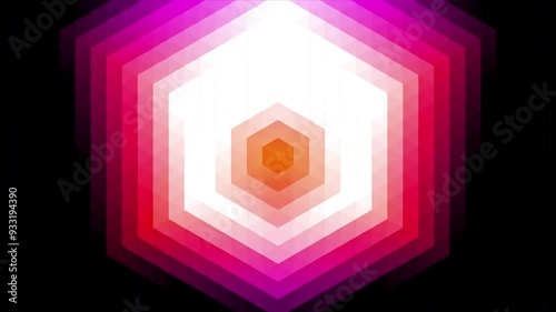 Colorful snowflake. Glows symbol on black background. Abstract winter concept. VJ Christmas 