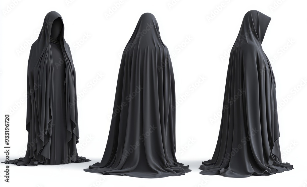 Naklejka premium Shayla mockup, front and side views