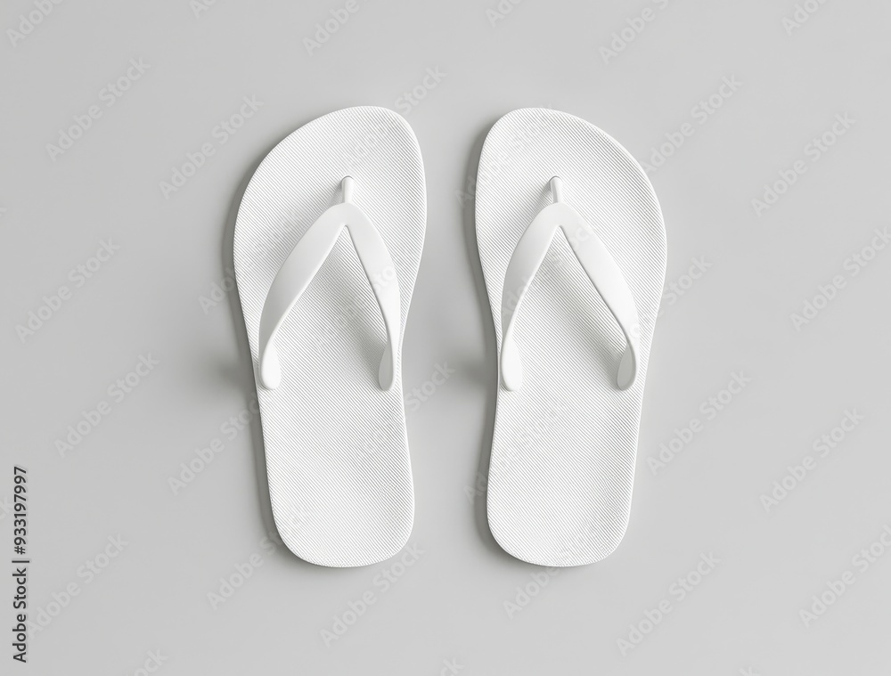 White slippers mockup template, top and sole view. Clear bath sandal display. Dress shoes accessories footwear. Rubber flipflop bottom view. White slippers mockup template, top and sole view. Clear bath sandal display. Dress shoes accessories footwear. Rubber flipflop bottom view.