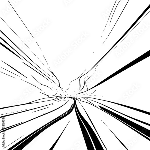 black and white abstract road