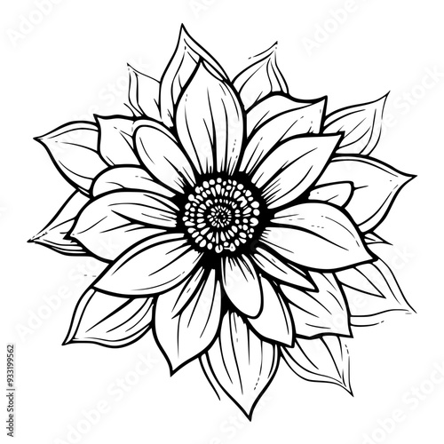 black and white flower