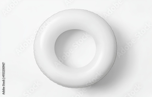 Detailed 3D render of a white swim ring mockup with a blank background.