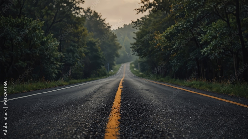 A long highway stretching infinitely offering a serene and limitless path ahead with copy space image. A long highway stretching infinitely offering a serene and limitless path ahead with copy space image.