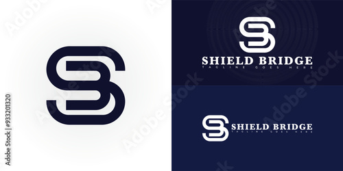 Abstract initial letter SB or BS in blue color isolated on multiple background colors. The logo is suitable for personal injury law firm logo design inspiration templates.