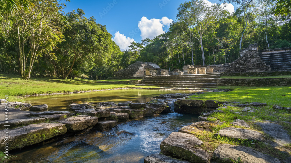Mayan ruins and jungle in Mexico, adventure travel destination, perfect travel wallpaper Mayan ruins and jungle in Mexico, adventure travel destination, perfect travel wallpaper