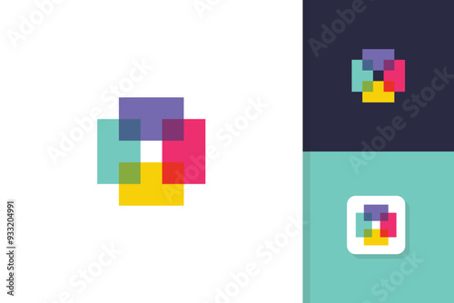 abstract square logo design vector template
