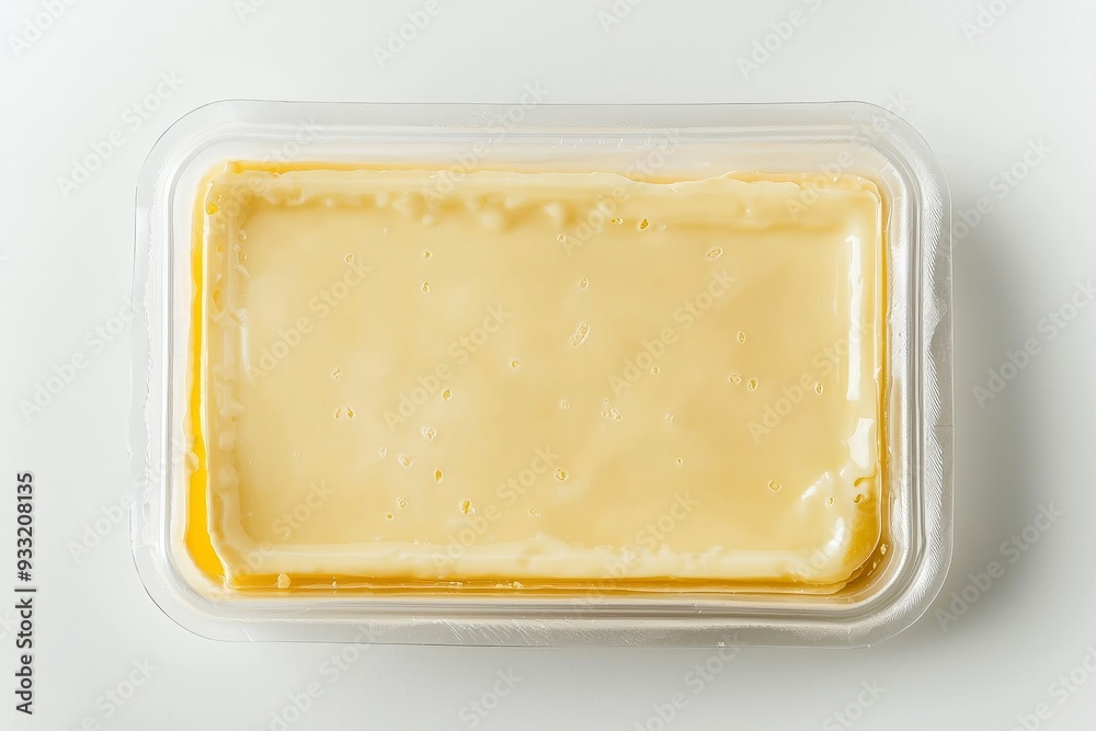 Cheese pack mockup with a blank white background, top view Cheese pack mockup with a blank white background, top view