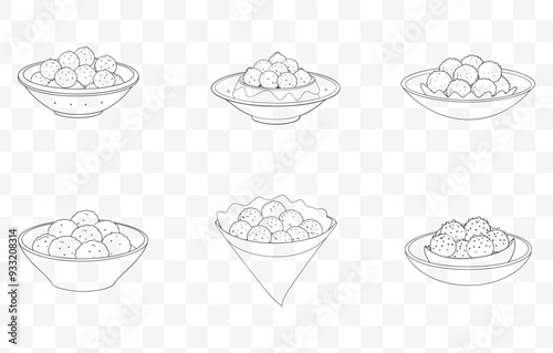 Print Falafel Art Vector Set with Detailed Illustrations of Traditional Middle Eastern Cuisine and Ingredients