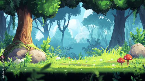 Forest game background for 2D application