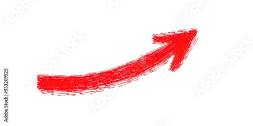 A bold, sketchy red arrow pointing upward isolated PNG cutout transparent background