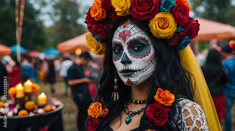a woman from day of the died festival a woman from day of the died festival