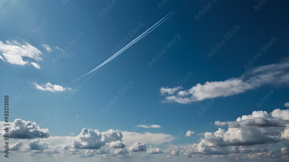 beautiful bright sky view with former way of jet beautiful bright sky view with former way of jet