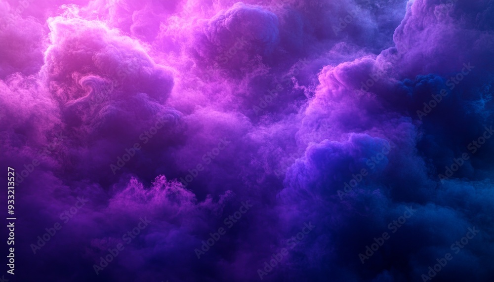 Mysterious Halloween Night with Dense Purple Mist and Ghostly Figures Mysterious Halloween Night with Dense Purple Mist and Ghostly Figures