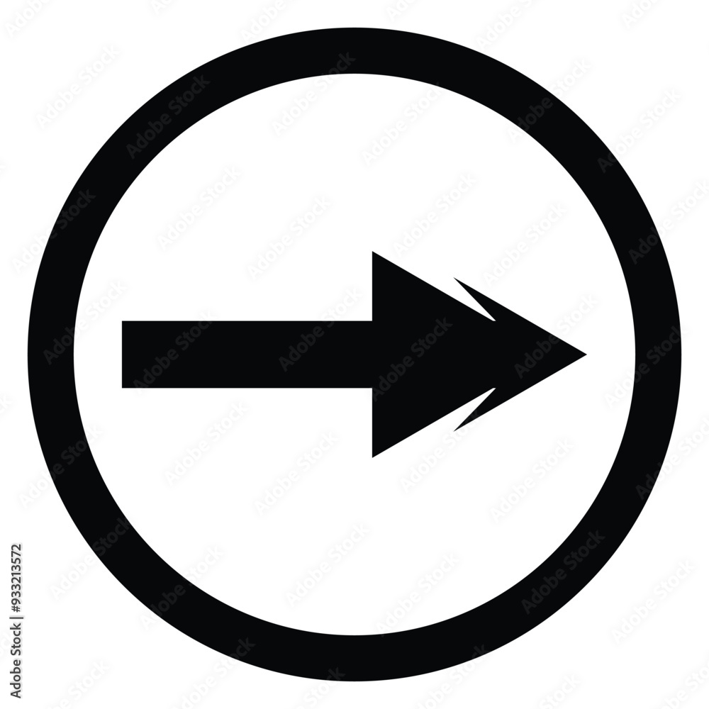 Artistic modern black arrow and circle stroke vector design isolated on a white square background Artistic modern black arrow and circle stroke vector design isolated on a white square background