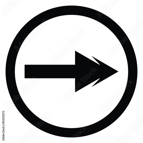 Free Download Artistic modern black arrow and circle stroke vector design isolated on a white square background - GFXLoad