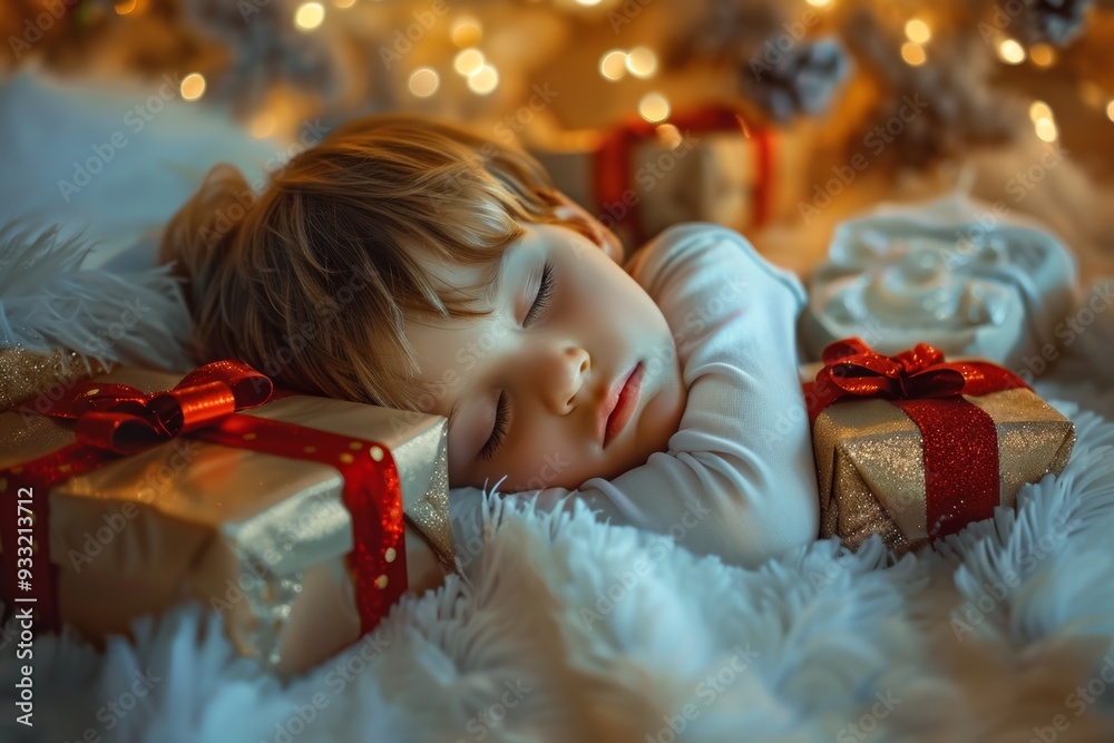 This angelic child rests warm blanket glow of nightlight. Soft light of moon tender moment of boy's sleep is captured. Scene acts metaphor nurturing protective nature of familial love. This angelic child rests warm blanket glow of nightlight. Soft light of moon tender moment of boy's sleep is captured. Scene acts metaphor nurturing protective nature of familial love.