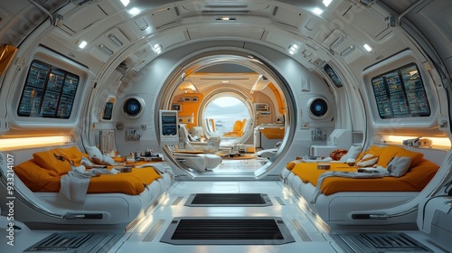 Fototapeta Naklejka Na Ścianę i Meble -  Futuristic Spacecraft Interior Design