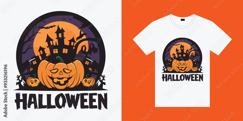 Halloween T-shirt design costume template. Happy Halloween scary trendy vector t-shirt design. Halloween vector clothing apparel t-shirt design Halloween T-shirt design costume template. Happy Halloween scary trendy vector t-shirt design. Halloween vector clothing apparel t-shirt design