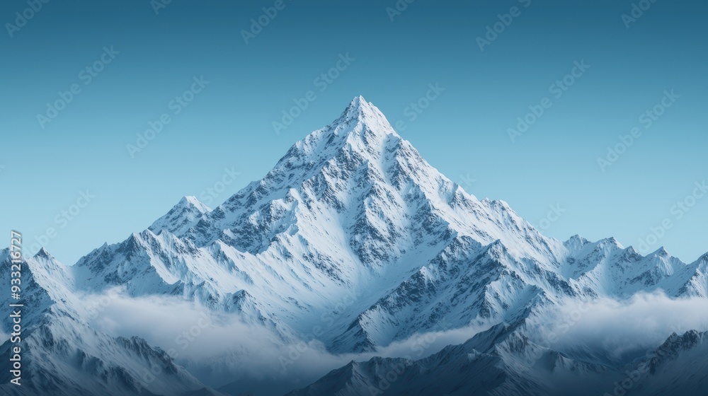 Glittering Peaks: Majestic Mountain Range with Snowlike Gems - 8K High Detail Landscape