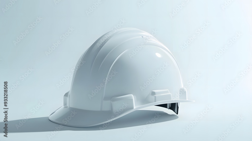 Isolated white construction helmet in a mockup style, front-facing and centered against a clean white background. Ideal for projects focused on safety, construction, and industrial design Isolated white construction helmet in a mockup style, front-facing and centered against a clean white background. Ideal for projects focused on safety, construction, and industrial design