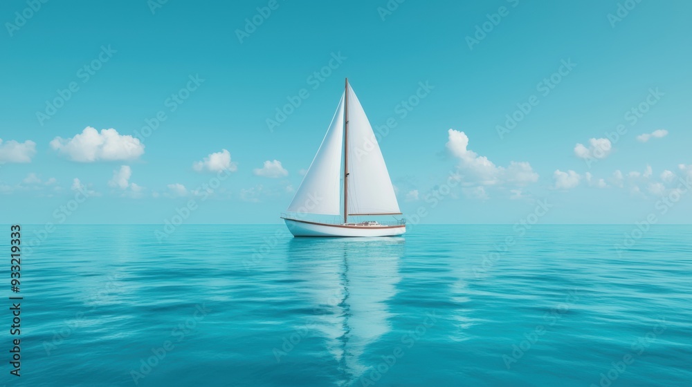 Obraz premium Discovering Hidden Gemstones: Epic Sea Voyage to an Island of Riches | Ideal for Copy Space, 8K Resolution, High Detail