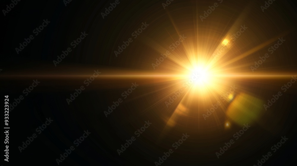 Bright light burst against a dark background with radiant flares Bright light burst against a dark background with radiant flares