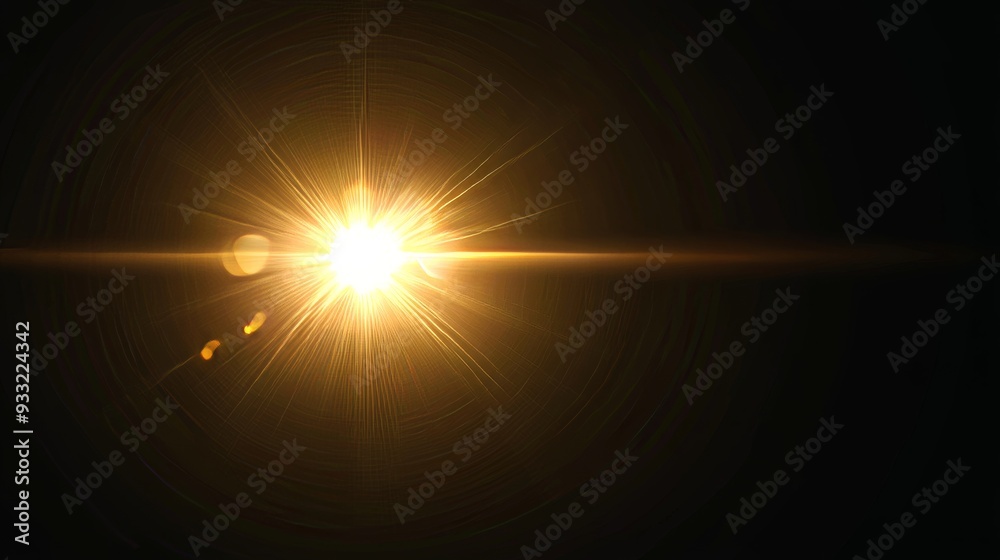 Bright light burst against a dark background with radiant flares Bright light burst against a dark background with radiant flares
