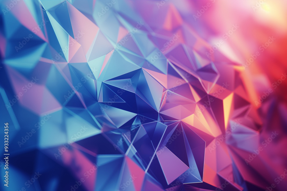 Vibrant Low Poly Abstract Geometric Background with Shades of Blue and Pink Vibrant Low Poly Abstract Geometric Background with Shades of Blue and Pink