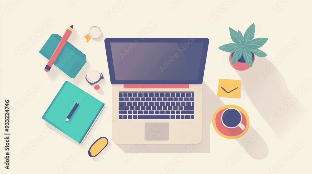 Flat design of a laptop displaying language learning software representing the concept of online education digital tools for studying foreign languages and improving communication skills Flat design of a laptop displaying language learning software representing the concept of online education digital tools for studying foreign languages and improving communication skills