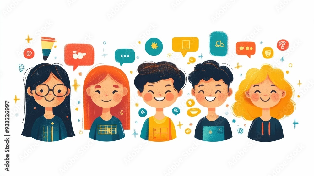 Flat design depicting the concept of language learning with a personal tutor and educational supplies such as a laptop books and a blackboard The image represents the modern Flat design depicting the concept of language learning with a personal tutor and educational supplies such as a laptop books and a blackboard The image represents the modern