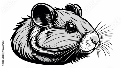Hamster Head Sketch Style - Animal Face Portrait Mammal
