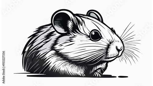 Hamster Head Sketch Style - Animal Face Portrait Mammal

